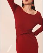 Robe 100% Laine Mérinos Romie rouge