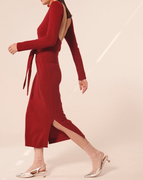 Robe 100% Laine Mérinos Romie rouge