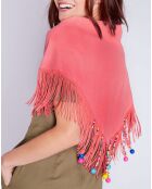 Foulard Unidad multicolore/corail - 115x160x115 cm