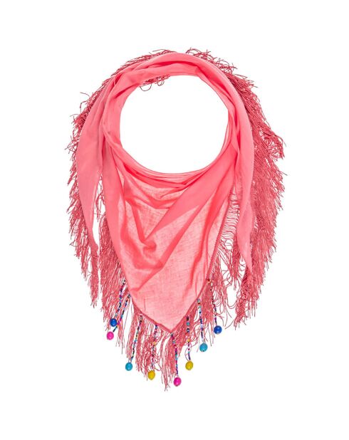 Foulard Unidad multicolore/corail - 115x160x115 cm