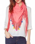 Foulard Unidad multicolore/corail - 115x160x115 cm