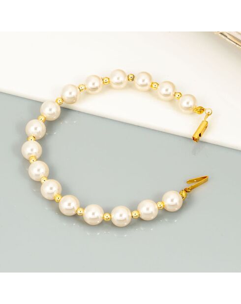 Bracelet Shaddie doré/blanc
