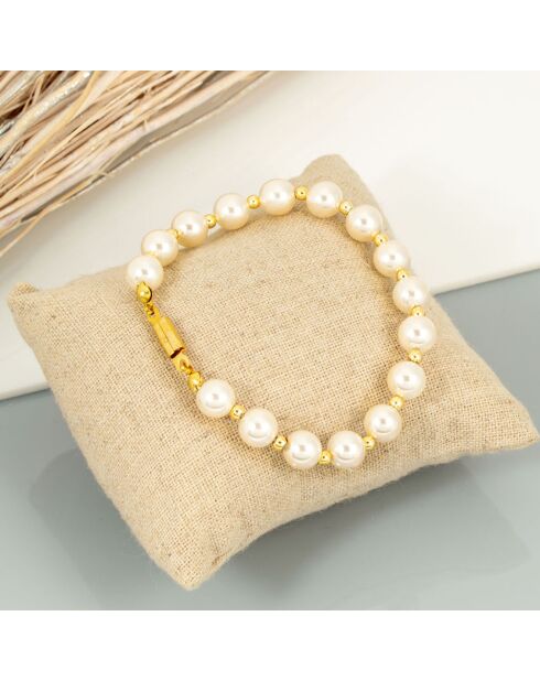 Bracelet Shaddie doré/blanc