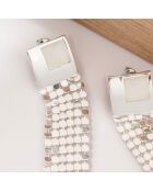 Pendientes Seventy plateado/blanco