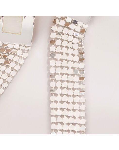 Pendientes Seventy plateado/blanco