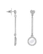 Zilver/witte oorbellen met hart