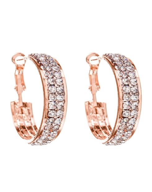 Lancior roze/witte oorbellen