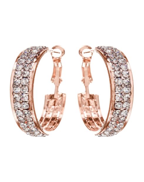 Lancior roze/witte oorbellen