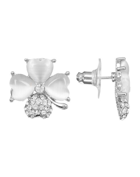 Pendientes Treflor plateado/blanco