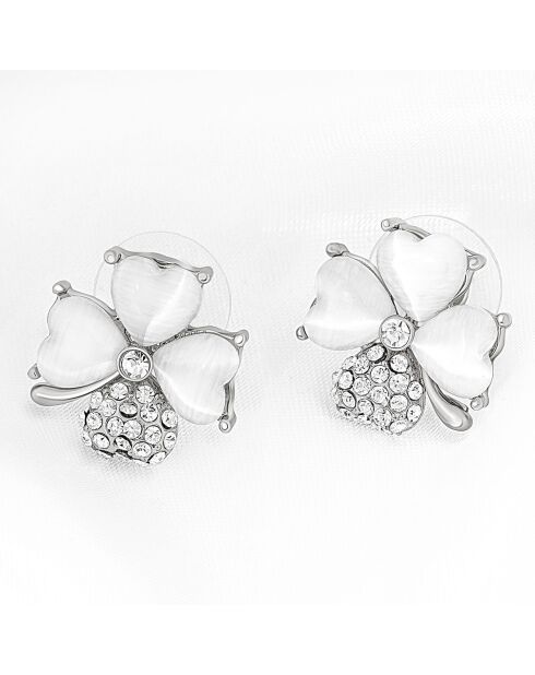 Pendientes Treflor plateado/blanco