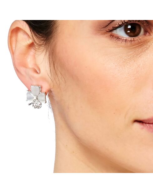 Pendientes Treflor plateado/blanco