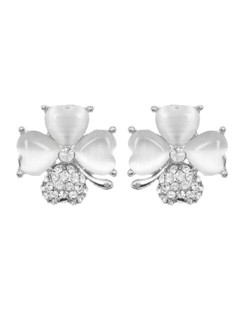 Pendientes Treflor plateado/blanco