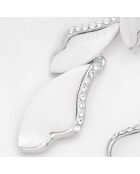 Zilver/witte oorbellen van Nature