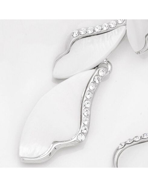 Zilver/witte oorbellen van Nature