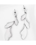 Zilver/witte oorbellen van Nature