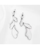 Zilver/witte oorbellen van Nature