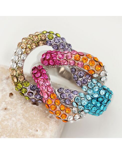 Marineo zilver/veelkleurige ring