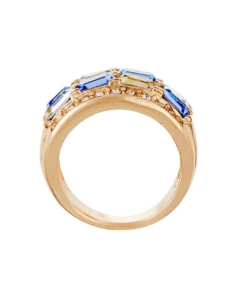 Bague Demis doré/bleu ciel