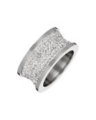 Bague Revolution Steel argenté/blanc