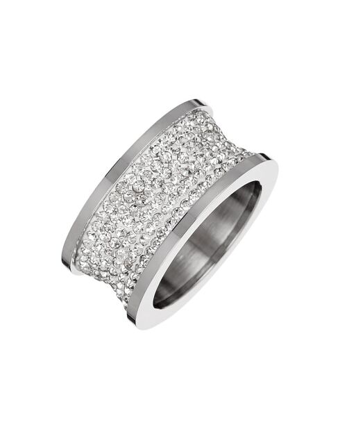 Bague Revolution Steel argenté/blanc