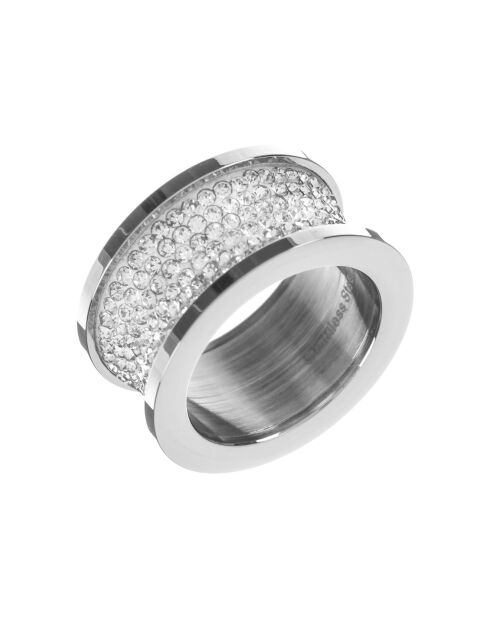 Bague Revolution Steel argenté/blanc