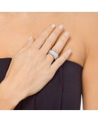 Bague Revolution Steel argenté/blanc