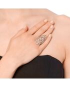 Bague Poesia argenté/blanc