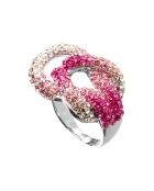 Marineo zilver/roze ring