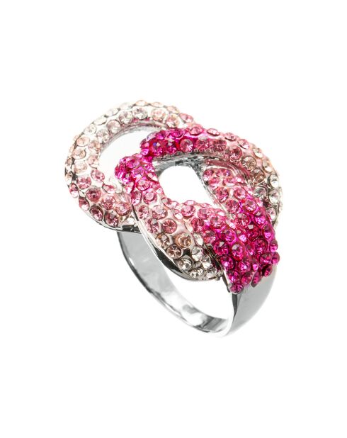 Marineo zilver/roze ring