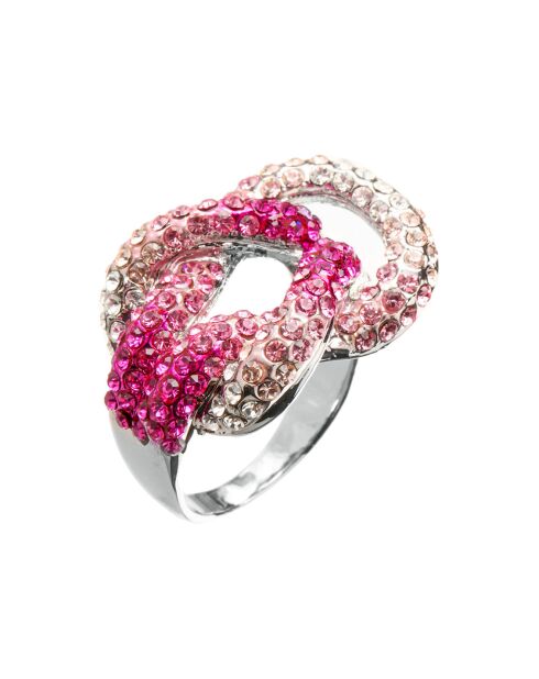 Marineo zilver/roze ring