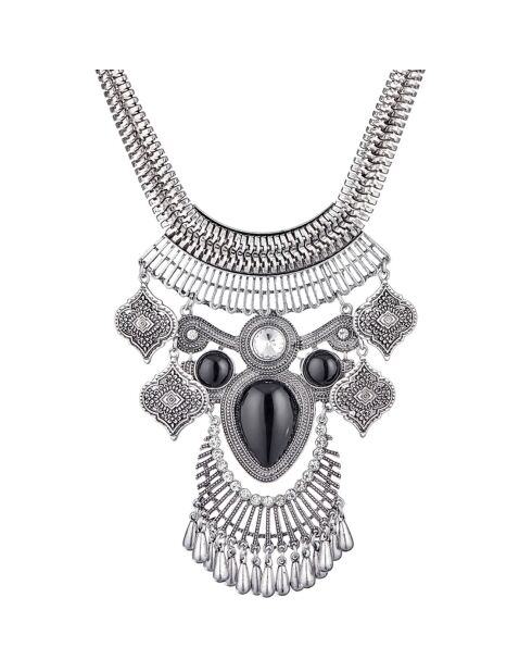 Ecussa zilver/zwarte ketting