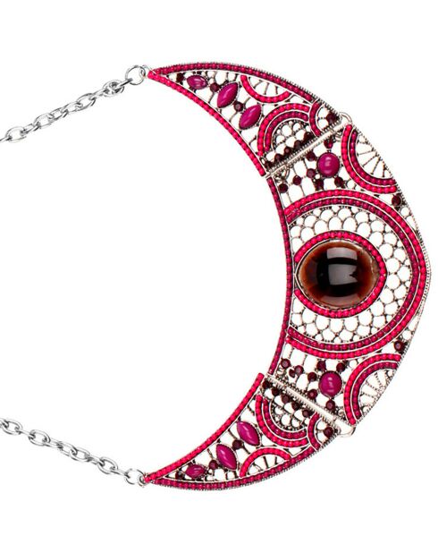 Foplaro Halskette aus Silber/Fuchsia