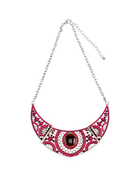 Foplaro Halskette aus Silber/Fuchsia