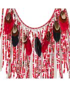 Merindia zilver/rode ketting