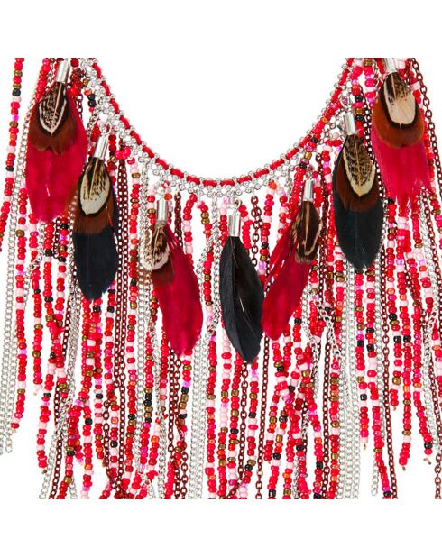 Merindia zilver/rode ketting