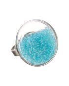 Anello regolabile obal argento/celeste