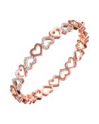 Bracelet Both Hearts rosé/blanc