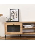 Meuble TV Wire chêne/noir - 138x55x41 cm