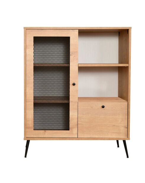 Meuble de rangement Wire chêne/noir - 40x90x110 cm