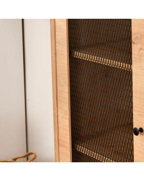 Meuble de rangement Wire chêne/noir - 40x90x110 cm