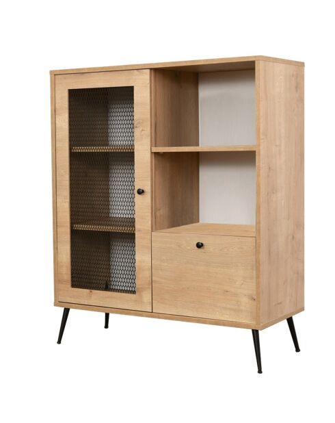 Meuble de rangement Wire chêne/noir - 40x90x110 cm