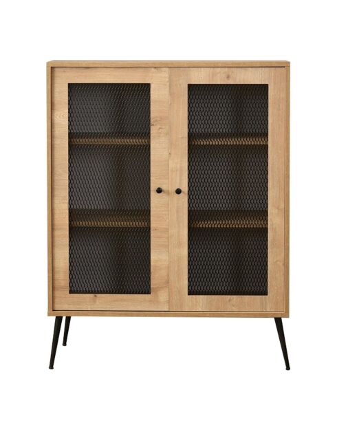 Meuble de rangement Wire chêne/noir - 40x90x110 cm