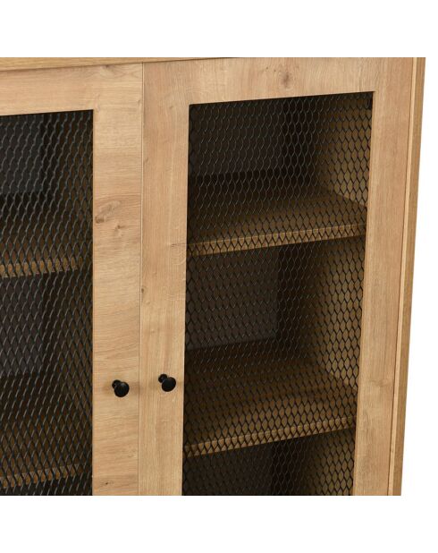 Meuble de rangement Wire chêne/noir - 40x90x110 cm