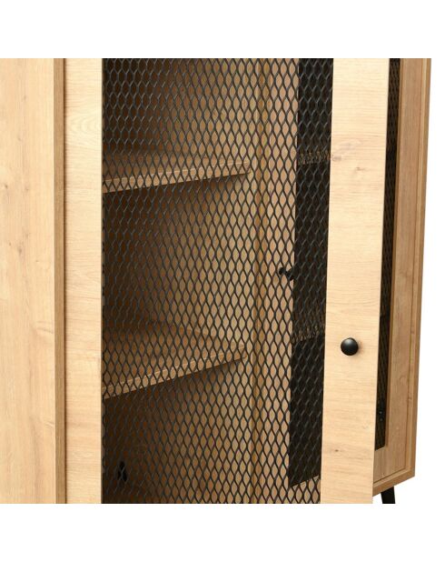 Meuble de rangement Wire chêne/noir - 40x90x110 cm