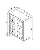 Meuble de rangement Wire chêne/noir - 40x90x110 cm