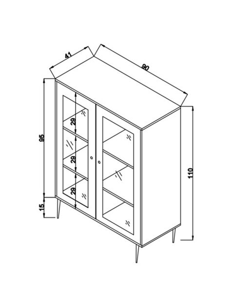 Meuble de rangement Wire chêne/noir - 40x90x110 cm
