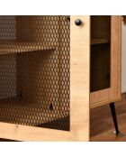 Meuble de rangement Wire chêne/noir - 40x90x110 cm