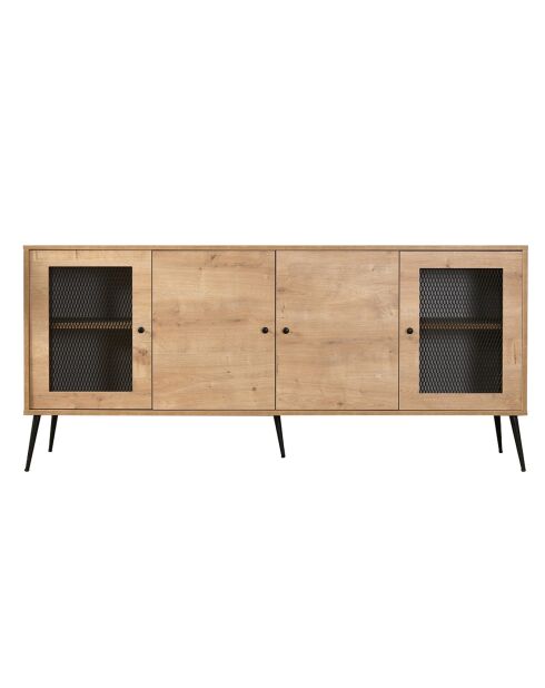 Buffet Wire chêne/noir - 180x81x41 cm
