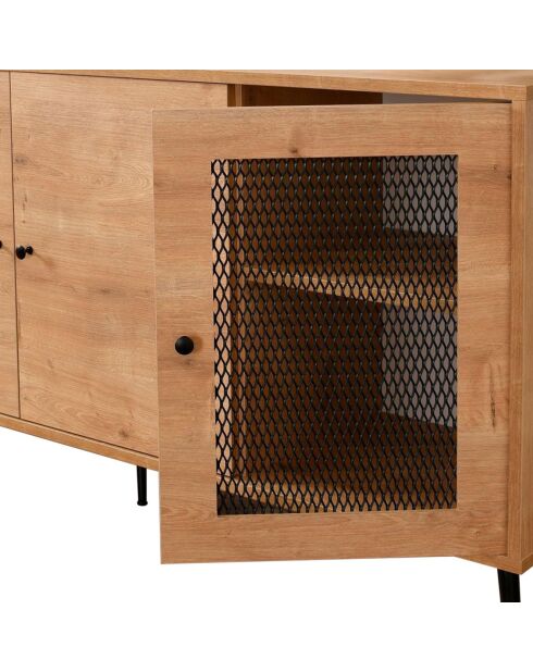 Buffet Wire chêne/noir - 180x81x41 cm