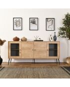 Buffet Wire chêne/noir - 180x81x41 cm